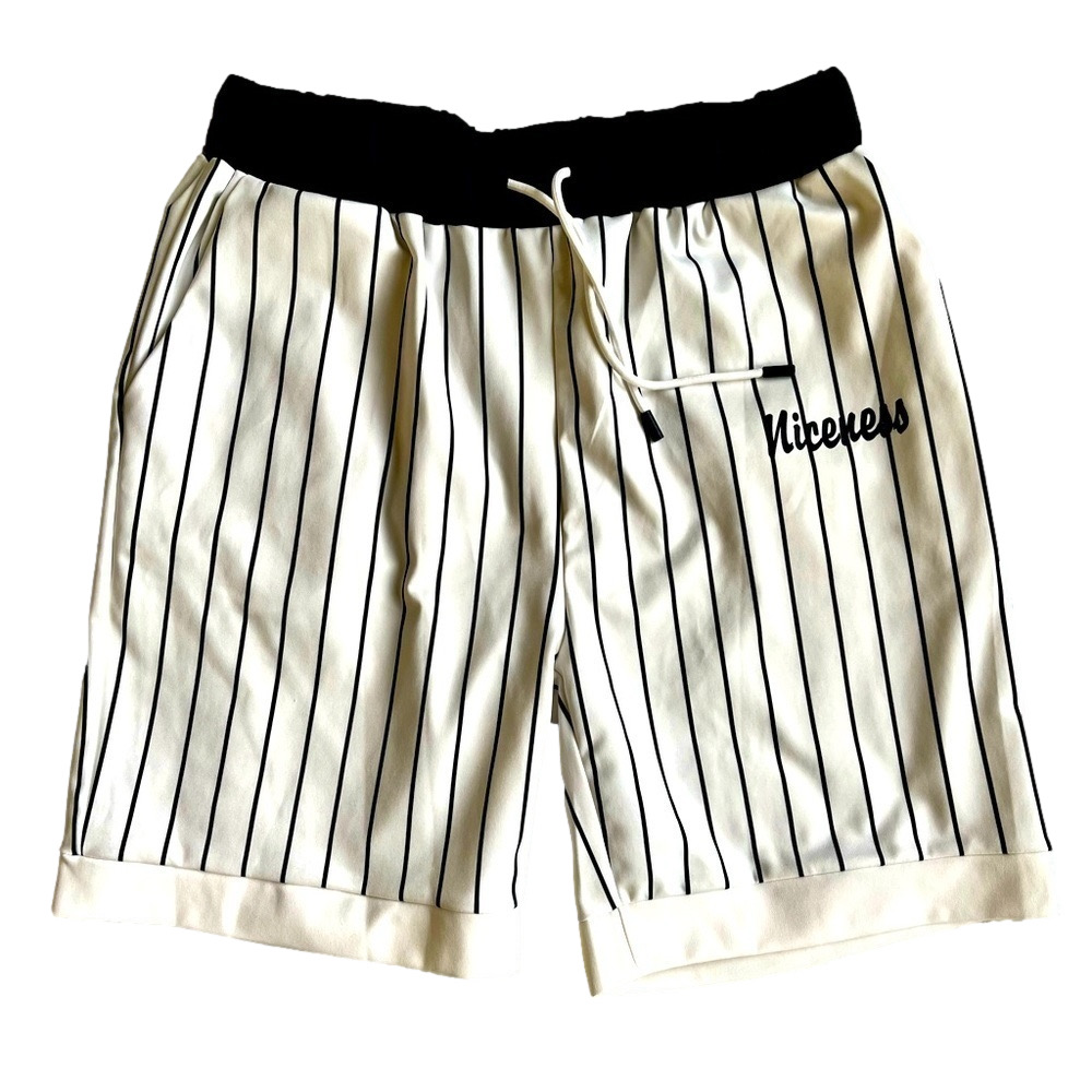 🇺🇸Men Striped And Letter Graphic Drawstring Waist Track Shorts